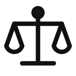 Balance scales representing responsible operations